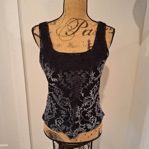 Donna Tops - ⭐️4/$20 Vintage Donna Bustier Tank Top, sz Large, Velvet, Sheer